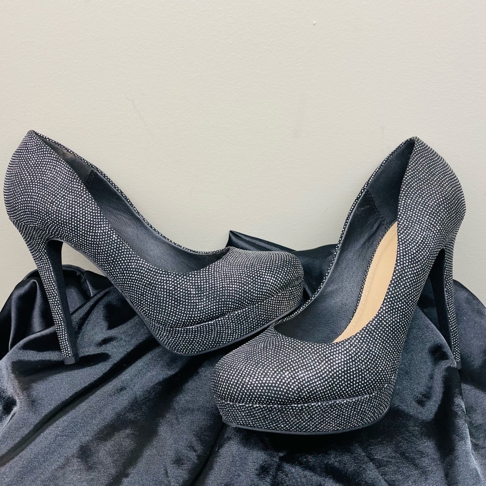 Black Glitter Sparkling Pumps Size 8